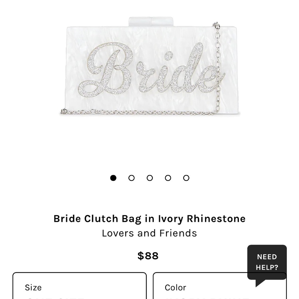 Bride Clutch Bag Lovers + Friends in Ivory and Rhinestone